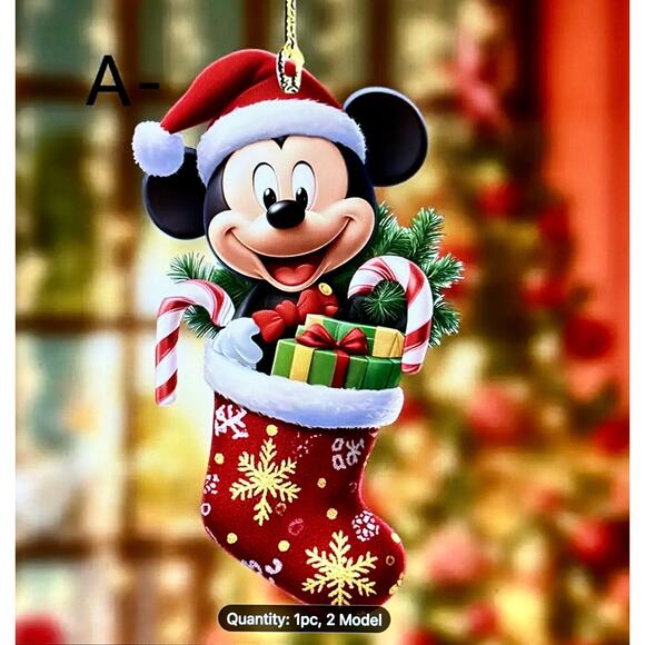 Mickey Mouse in a Stocking Christmas Tree Ornament - Picture 2 of 5